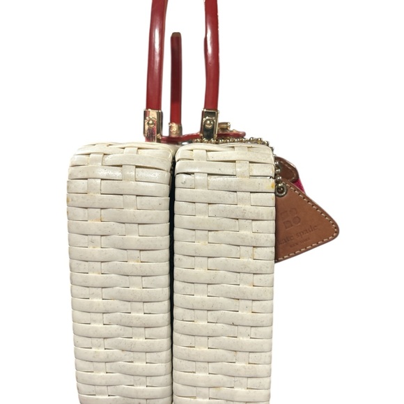Kate Spade Cream and Brown Satchel with Woven Texture - Picture 4 of 13